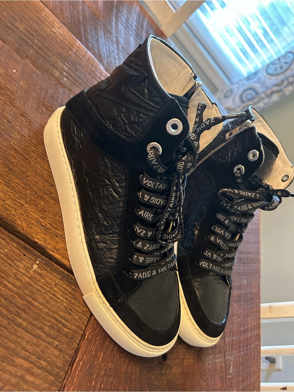 Zadig & Voltaire High Flash Crinkle Leather sneakers size 37 (7)